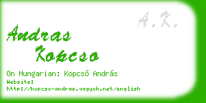 andras kopcso business card